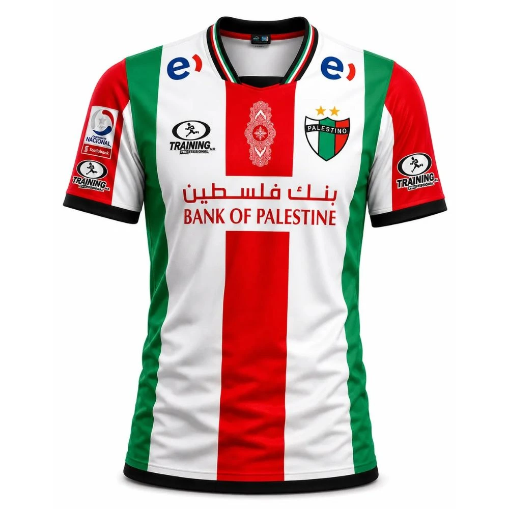 Camiseta Palestino 2014 Local Mapa Reedición Training Frontal